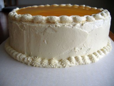 Lilikoi Cake with frosting and glaze
