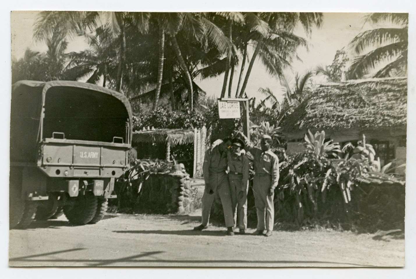 Soldiers by the Laie Curio store – Photo courtesy of BYU-H Archives and Special Collections