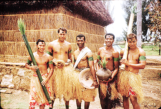 Fijian villagers at the Polynesian Cultural Center. 1963.
