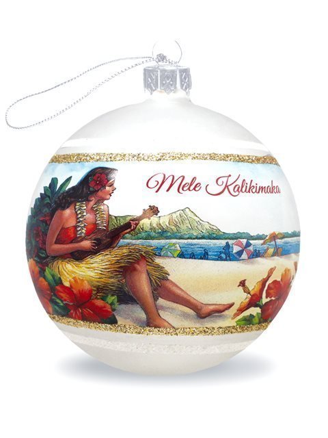 image of Vintage Hawaii Glass Ball Ornament
