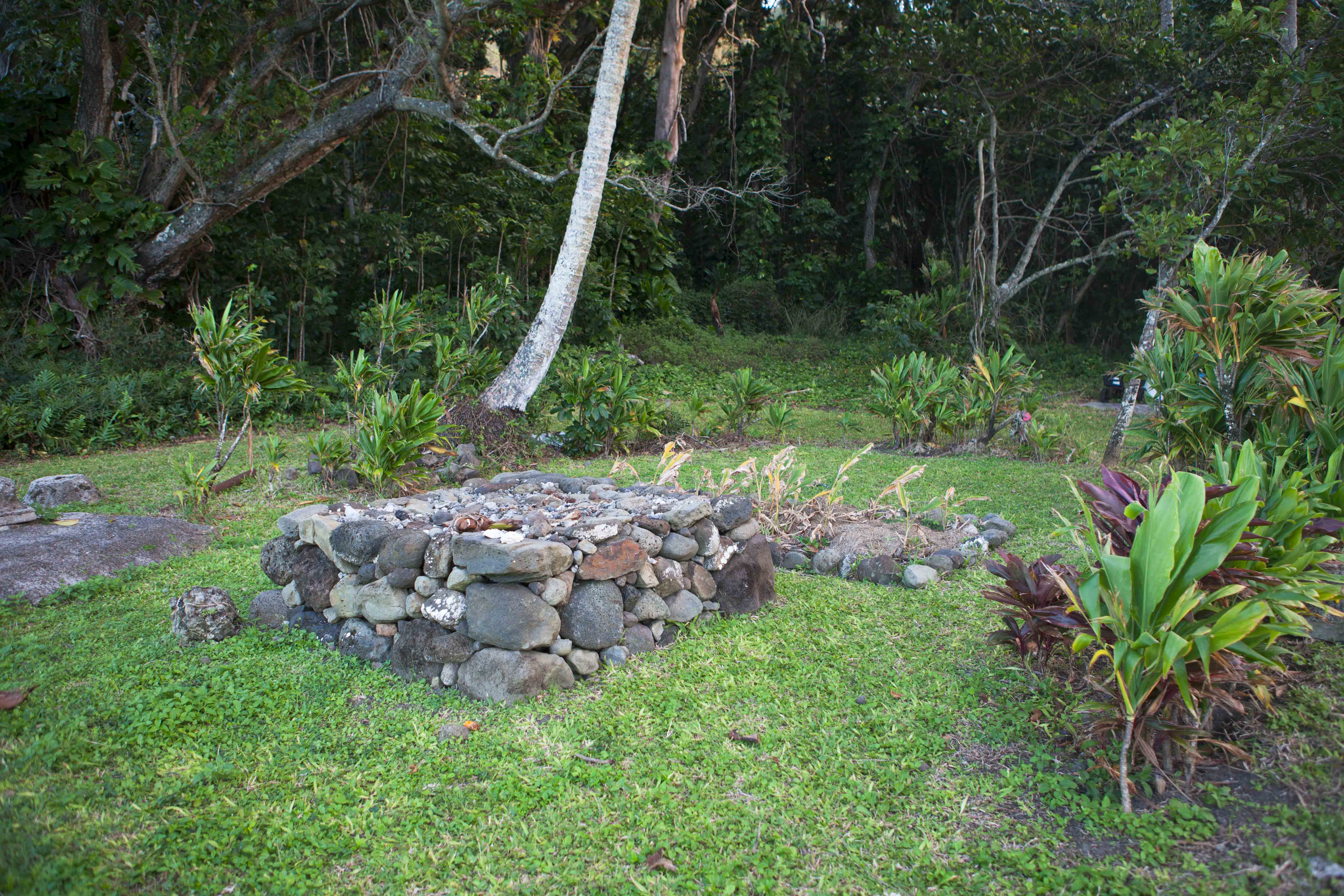 An example of a ko'a shrine near Kahana Stream - photo courtesy of Active Oahu