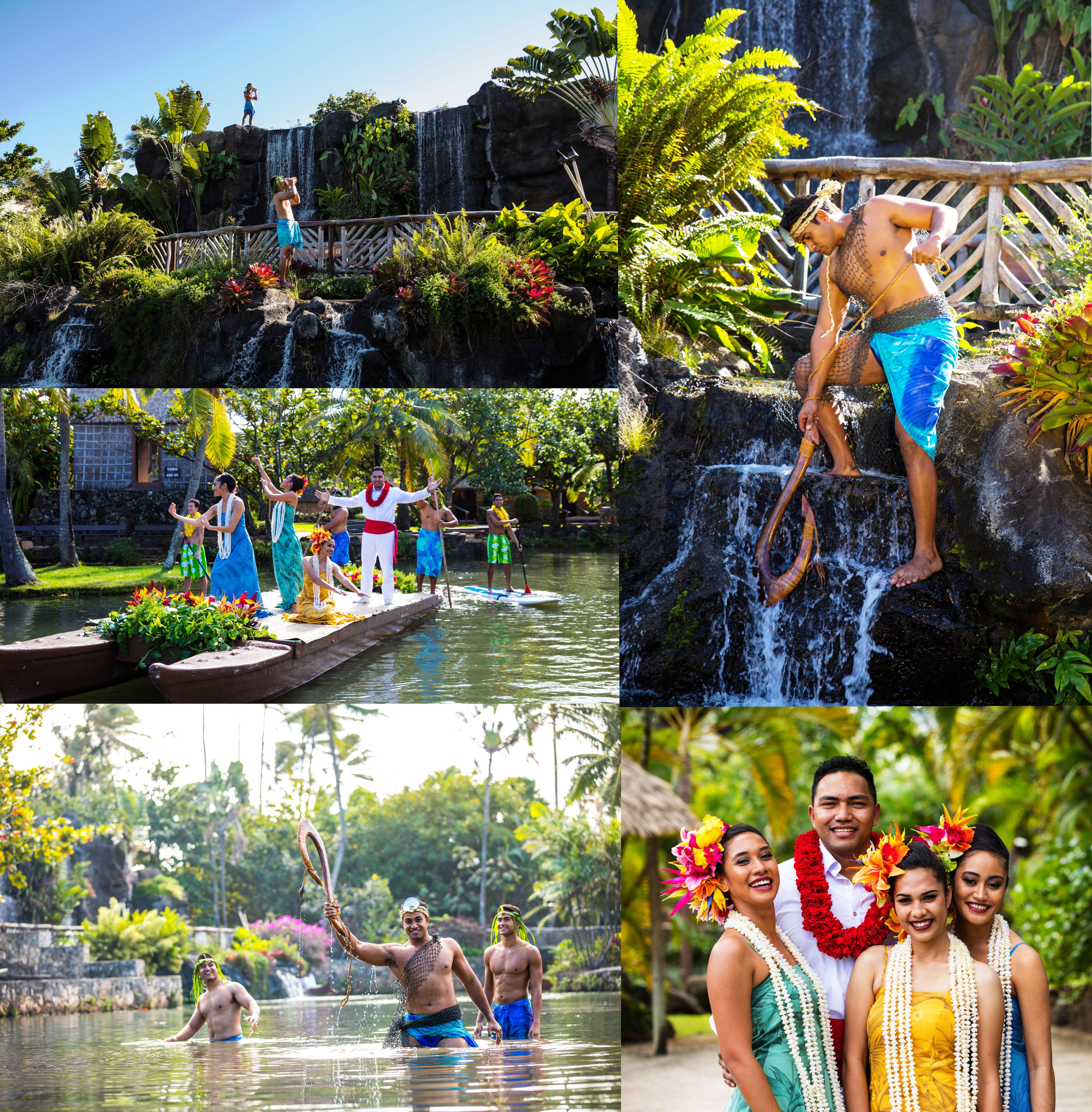 Collage of pictures from the upcoming HUKI Canoe Pageant at the Polynesian Cultural Center