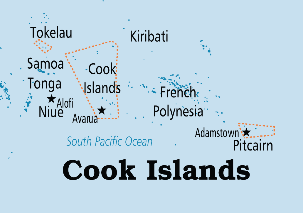 Map of the Cook Islands from Operation World