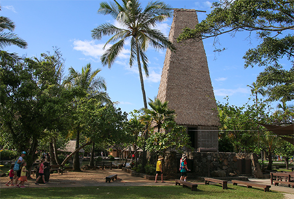 PCC Fijian Village bure kalou. One of the cultural displays at the Center. 