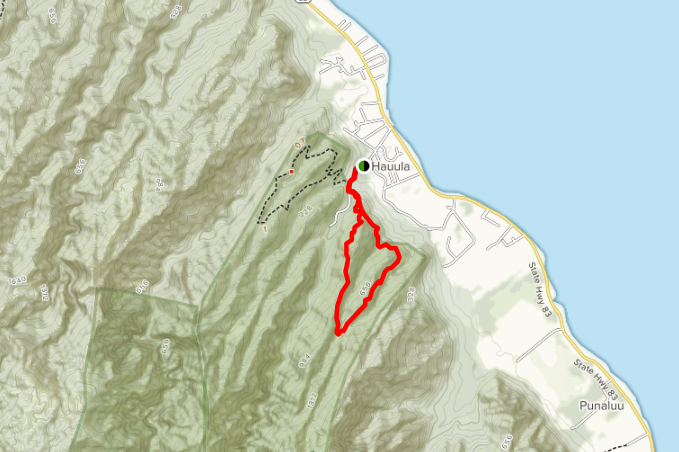 Map of the Maakua Ridge / Papali Trails