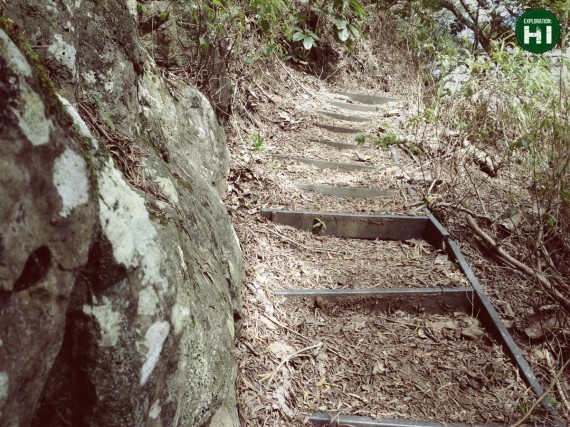 photo of steps built into the Ma'akua Ridge Trail outside of Hau'ula, Oahu, Hawai'i