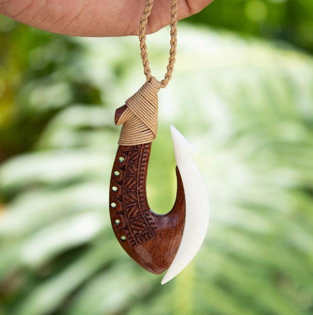 A handcrafted necklace from the Hukilau Marketlace