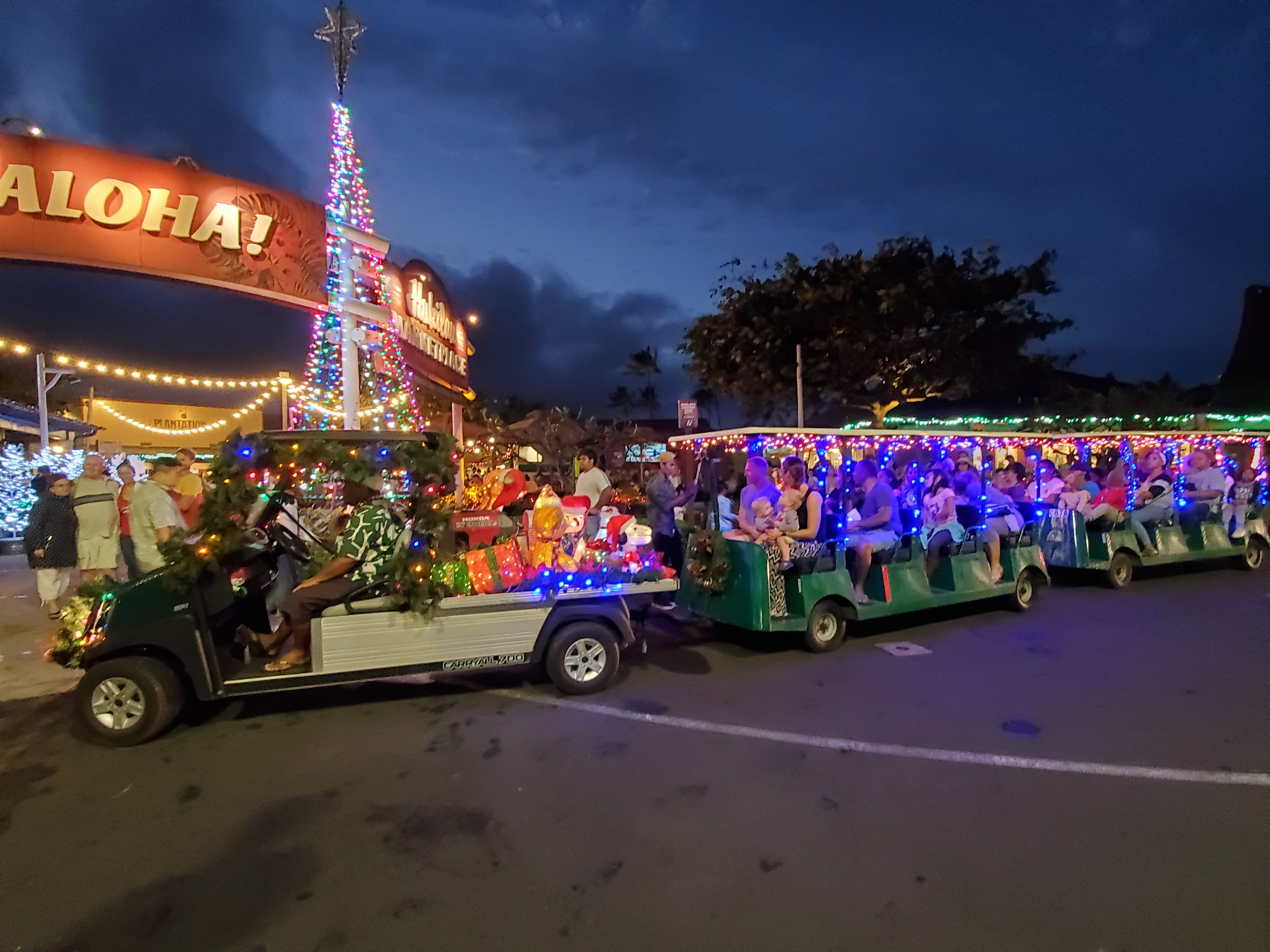 A photo of the Christmas Train at the Polynesian Cultural Center's Christmas at the Hukilau Marketplace 