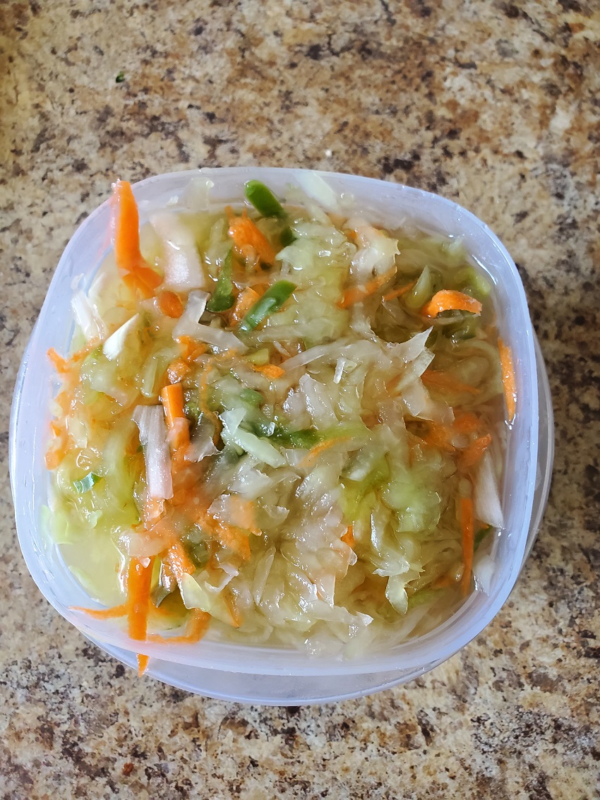 photo of completed pickled salad after 2 weeks of pickling.