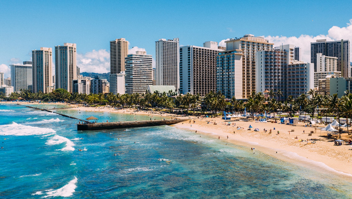 Photograph of Waikiki from Queens Beach. Photo courtesy of Hawaii Tourism Authority, Vincent Lim photographer