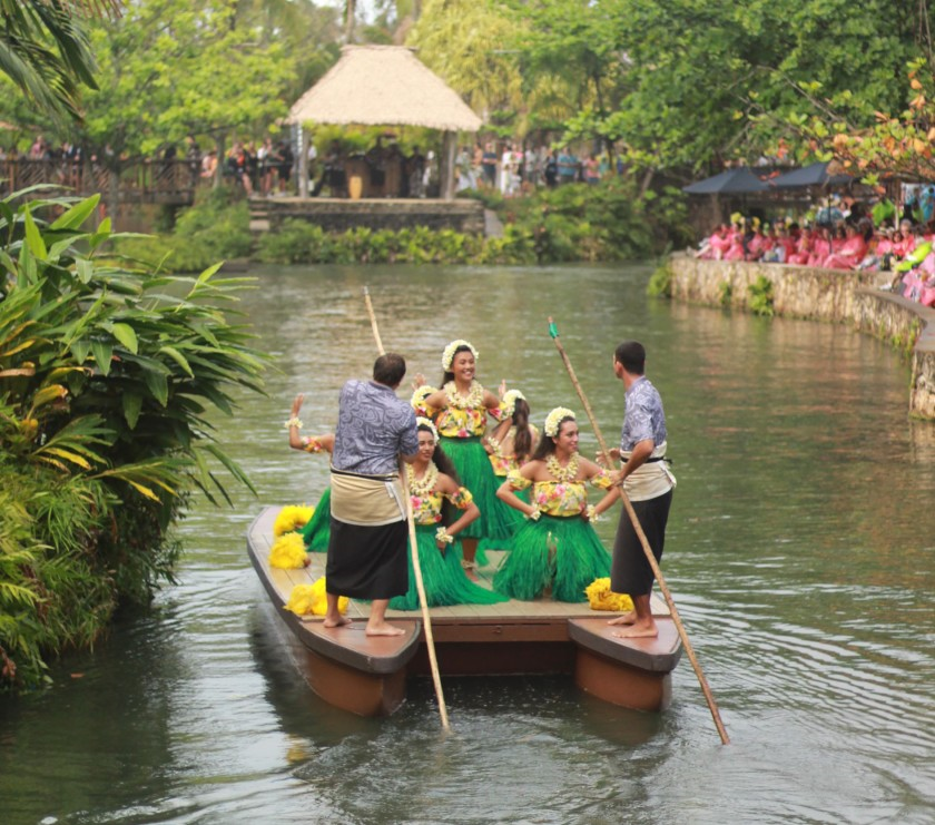 Picture showcasing the Tahiti dancers during Huki a Canoe Celebration