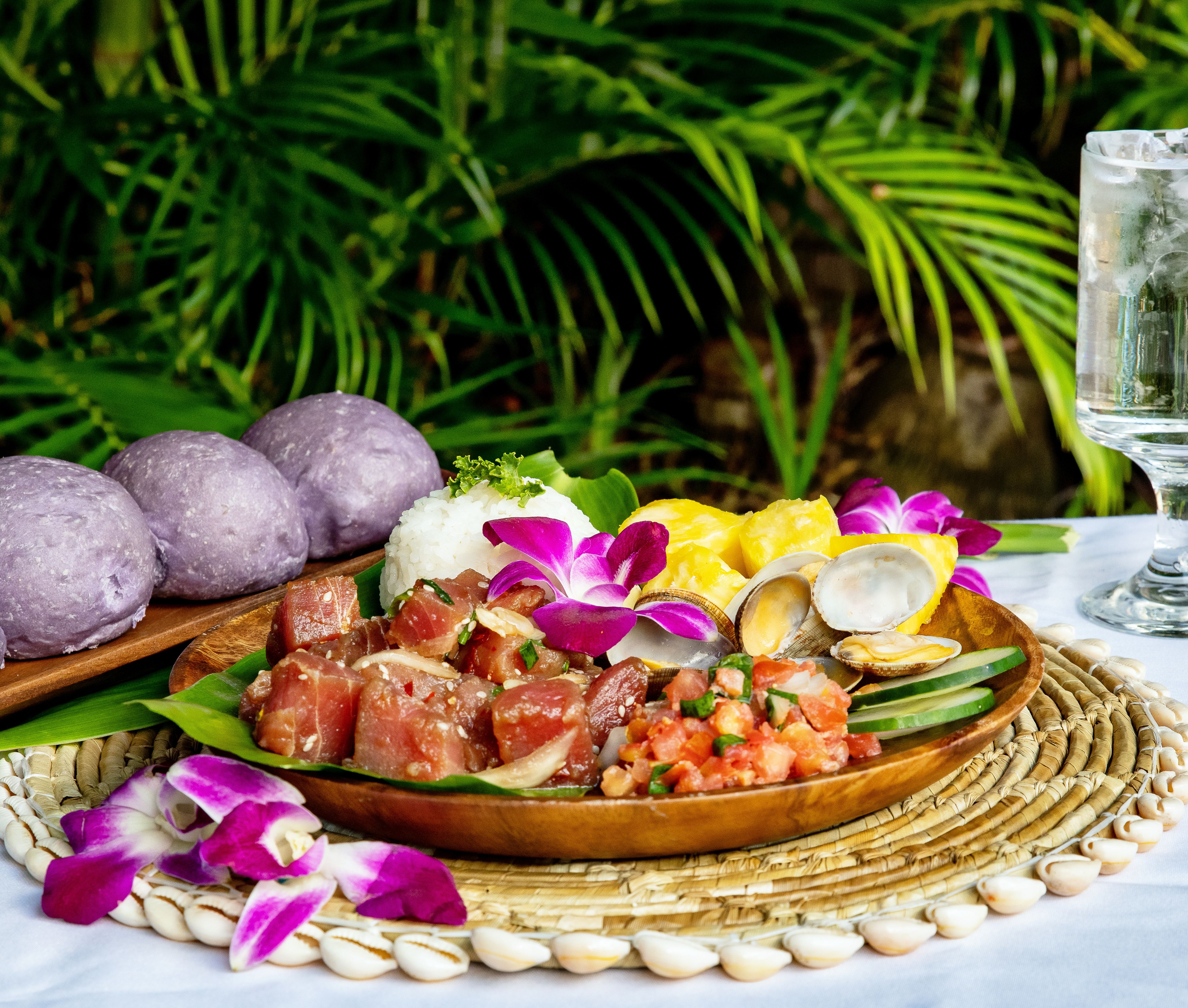 plate of luau food selection from the Alii Luau at the Polynesian Cultural Center