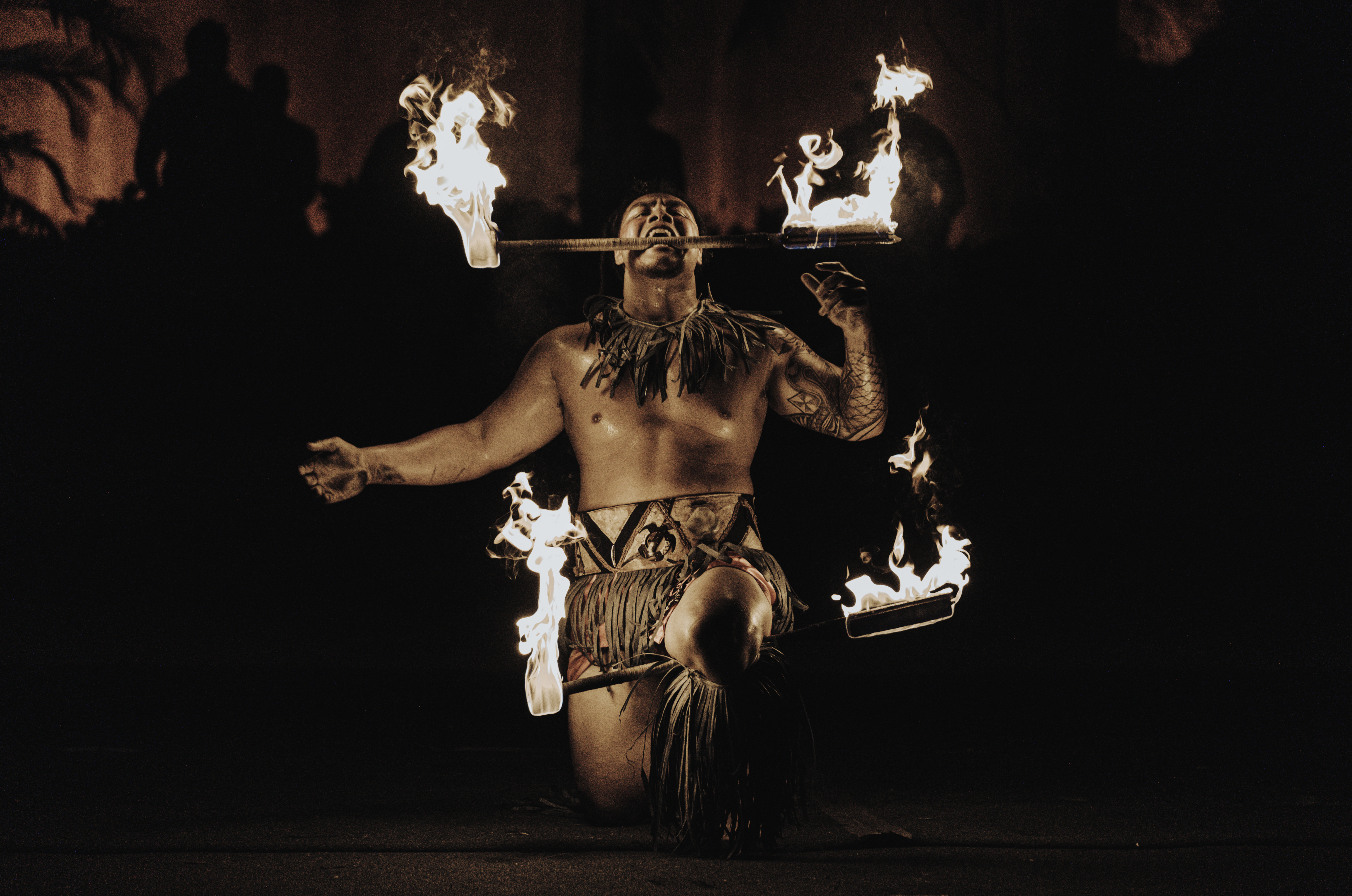 Hale Motu’apuaka demonstrates his Fireknife dance