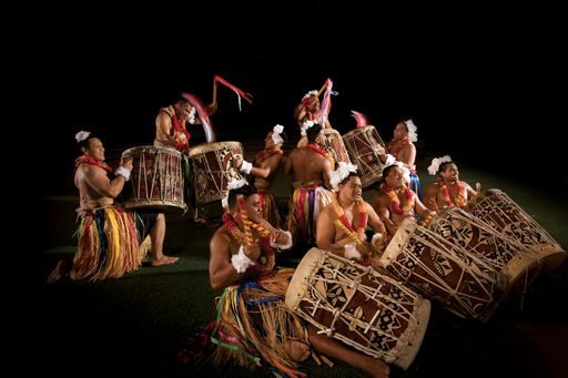 Tongan drummers performing during HA: Breath of Life