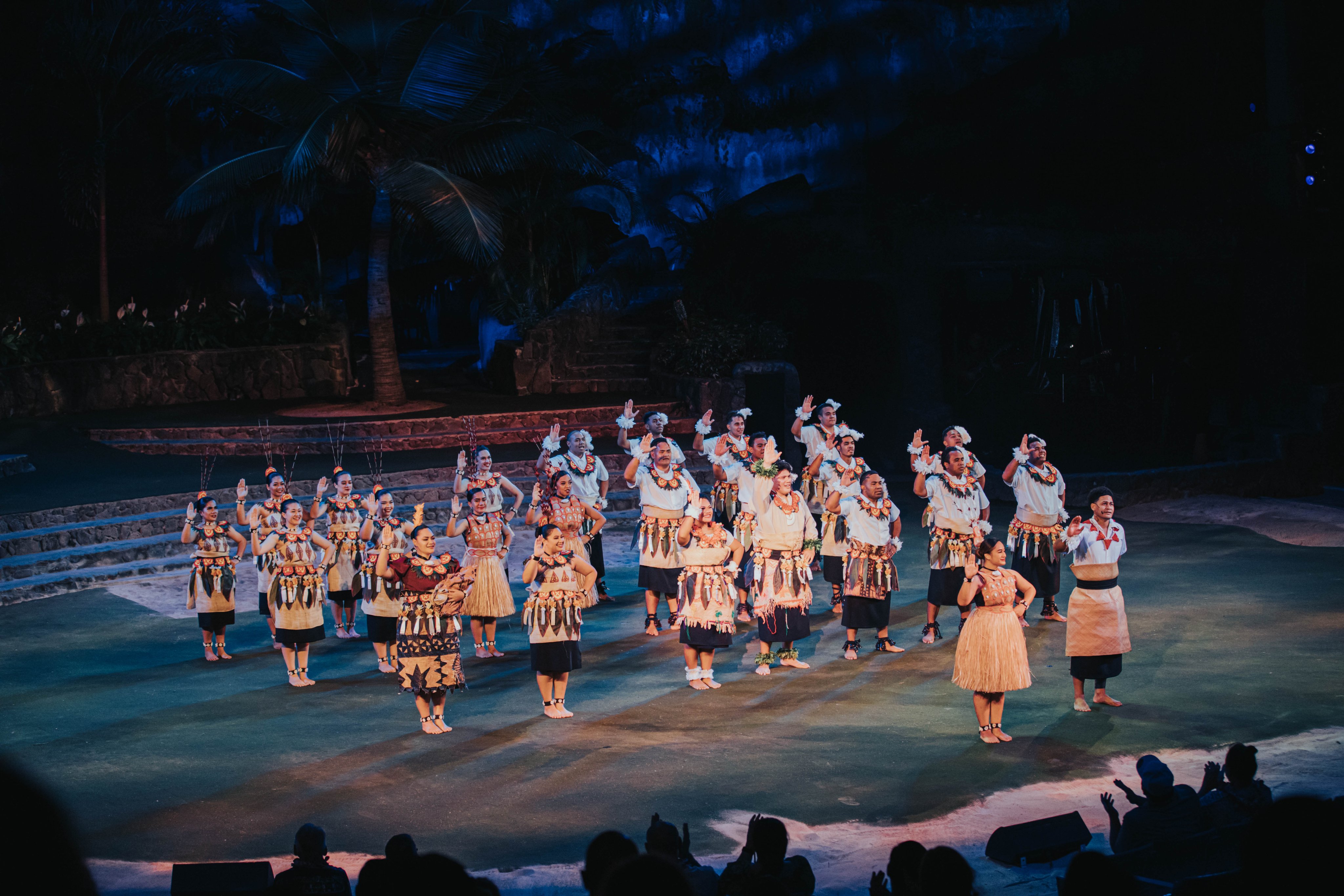 Photo of Polynesian performers dancing