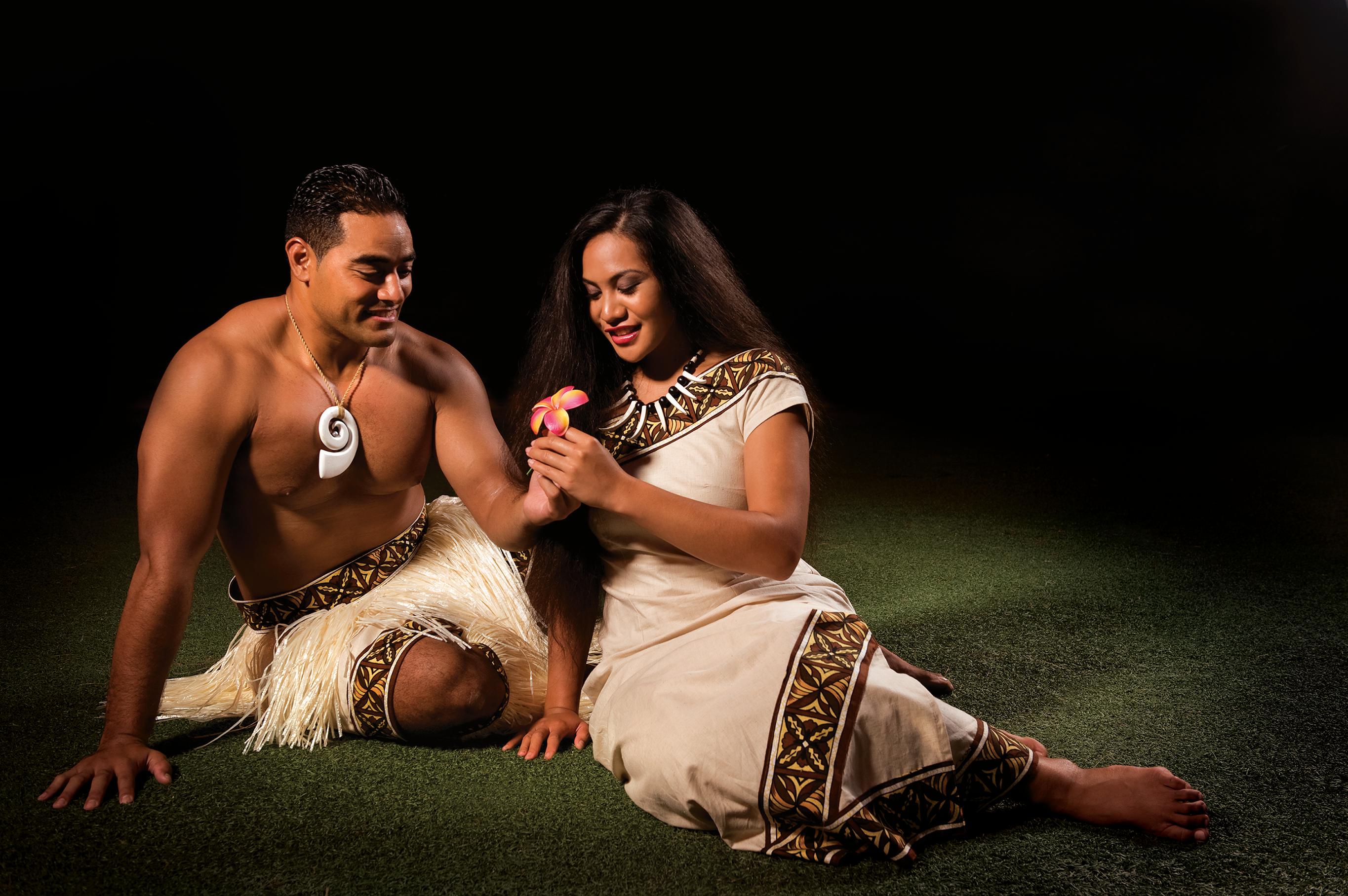 photo of Mana and his dearest love Lani, the stars of the Ha:breath of life show at the Polynesian Cultural Center, Laie, Oahu.
