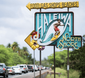 photo of Oahu, North Shore sign