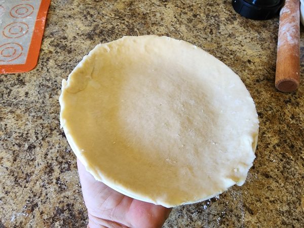 pie crust on plate ready to fill
