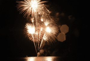 image of fireworks in the dark sky