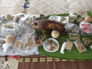 image of a Tongan family meal during New Year