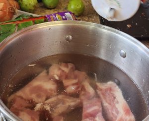 boiling meat for boil-up