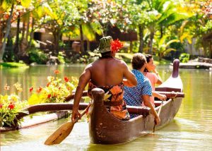 tongan canoe with guests