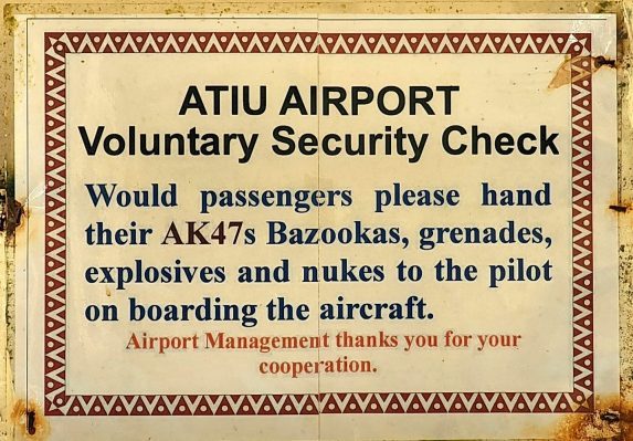 Cook Islands Atiu Airport Sign