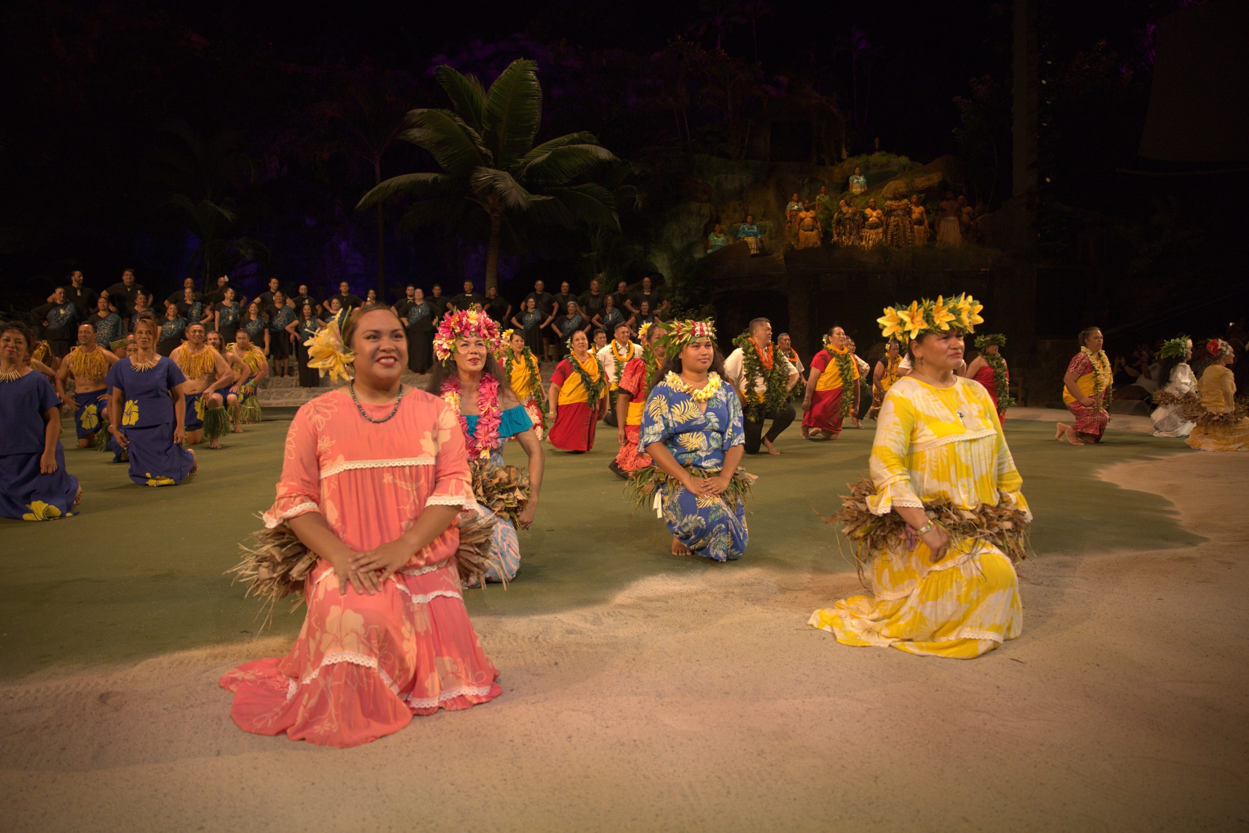 Polynesian dancers on a stage