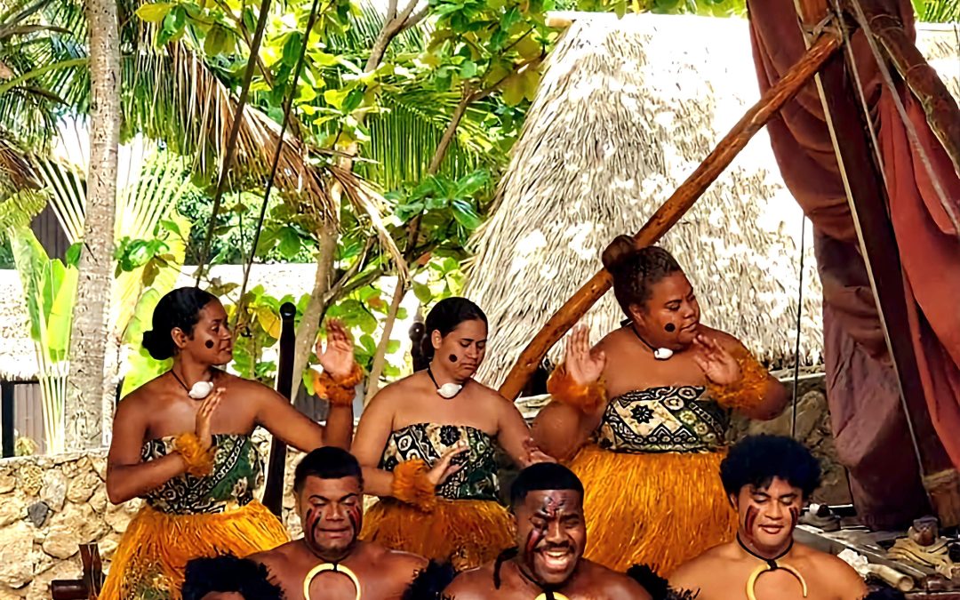 BYU-Hawaii Students singing in the Fiji Village