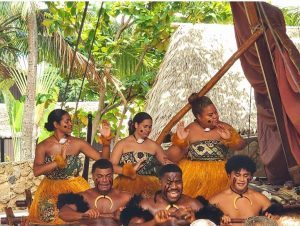 Students singing in the Fiji Village