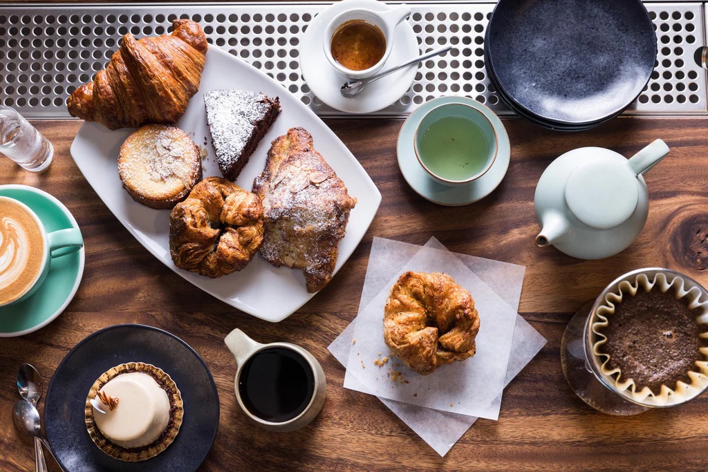 Pastries and drinks from Purveyors.