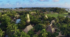 Aerial view of Polynesian Cultural Center today