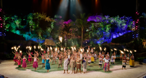 HA show cast in the finale, Polynesian costumes